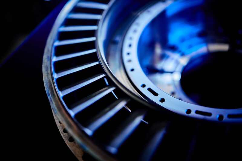 Close-up of turbine blades